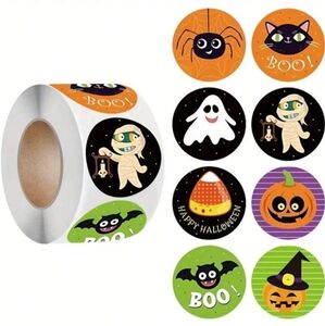 500 Halloween Stickers - 8 Scary Designs